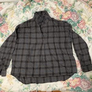 Uniqlo - V-neck Plaid Blouse - Size S